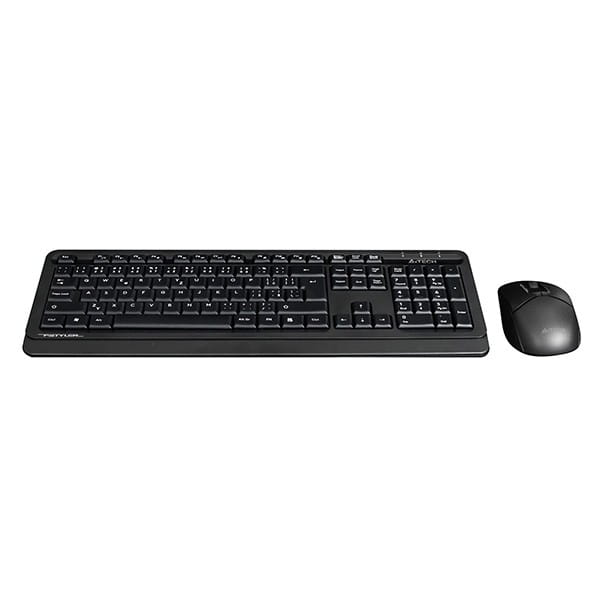A4Tech FG1012, Zestaw klawiatur z myszą optyczną bezprzewodową, AA, CZ, klasyczna, 2.4 [Ghz], bezprzewodowa, czarna