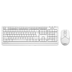 A4Tech FG1012, Zestaw klawiatur z myszą optyczną bezprzewodową, AA, CZ, klasyczna, 2.4 [Ghz], bezprzewodowa, biała