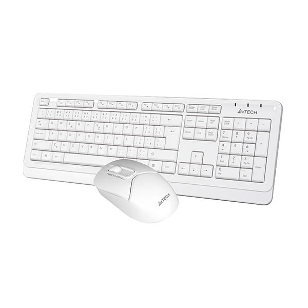 A4Tech FG1012, Zestaw klawiatur z myszą optyczną bezprzewodową, AA, CZ, klasyczna, 2.4 [Ghz], bezprzewodowa, biała