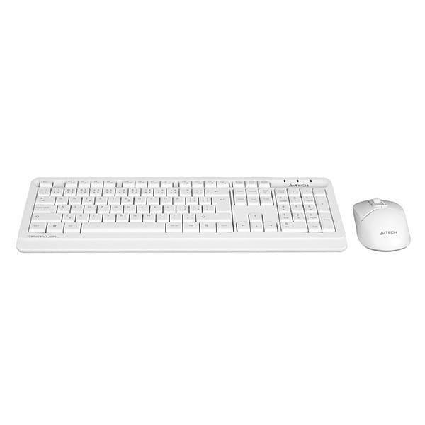 A4Tech FG1012, Zestaw klawiatur z myszą optyczną bezprzewodową, AA, CZ, klasyczna, 2.4 [Ghz], bezprzewodowa, biała