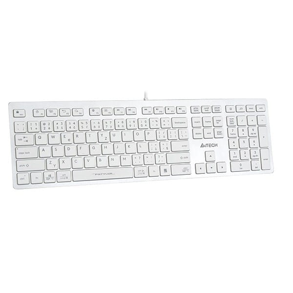 A4Tech FX50, Klawiatura CZ, klasyczna, niski profil rodzaj przewodowa (USB), biała