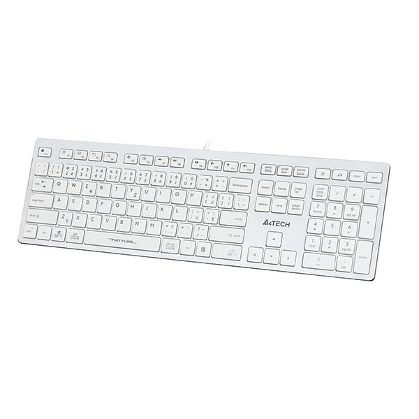 A4Tech FX50, Klawiatura CZ, klasyczna, niski profil rodzaj przewodowa (USB), biała