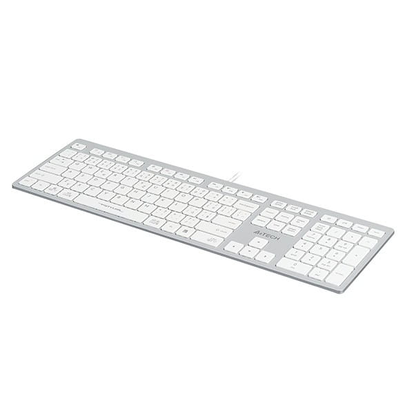 A4Tech FX50, Klawiatura CZ, klasyczna, niski profil rodzaj przewodowa (USB), biała