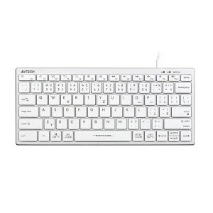 A4Tech FX51, Klawiatura CZ, bez bloku numerycznego, niski profil rodzaj przewodowa (USB), biała