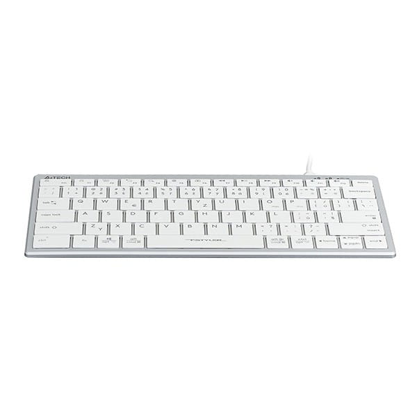 A4Tech FX51, Klawiatura CZ, bez bloku numerycznego, niski profil rodzaj przewodowa (USB), biała