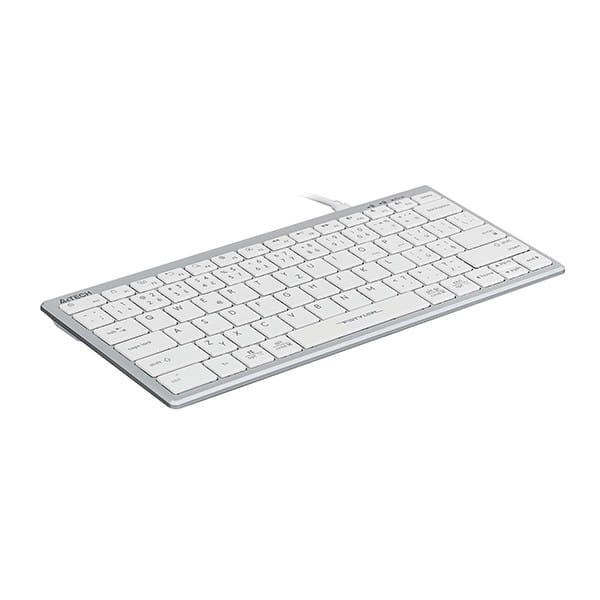 A4Tech FX51, Klawiatura CZ, bez bloku numerycznego, niski profil rodzaj przewodowa (USB), biała