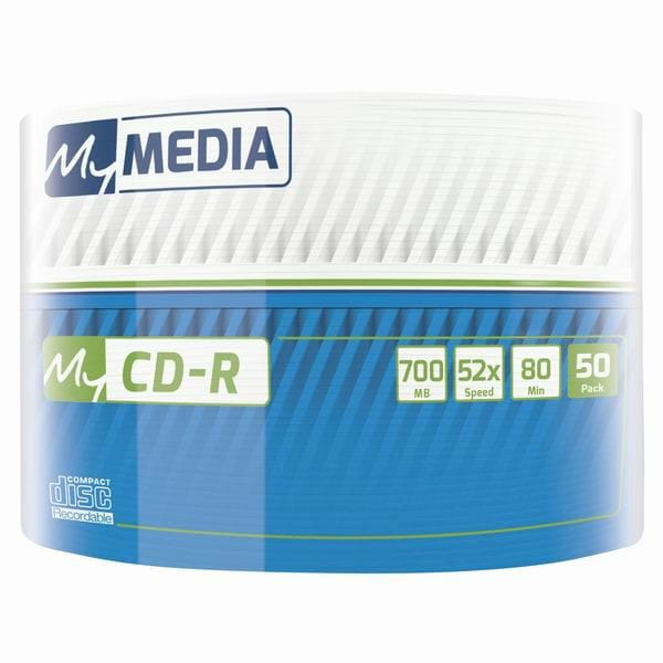 MyMedia CD-R, 69201, 50-pack, 700MB, 52x, 80min., 12cm, bez możliwości nadruku, wrap, Standard, do archiwizacji danych