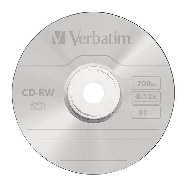Verbatim CD-RW, 43148, SERL Scratch Resistant, 10-pack, 700MB, 12x, 80min., 12cm, bez możliwości nadruku, jewel box, do archiwizac
