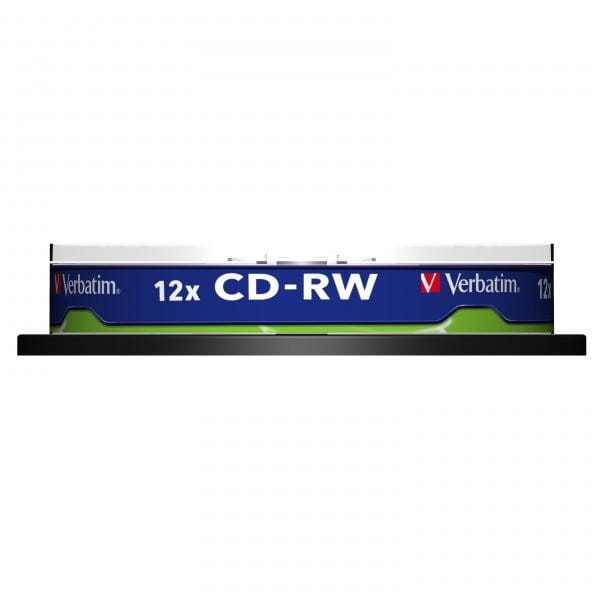 Verbatim CD-RW, 43480, SERL Scratch Resistant, 10-pack, 700MB, 12x, 80min., 12cm, bez możliwości nadruku, cake box, do archiwizacj