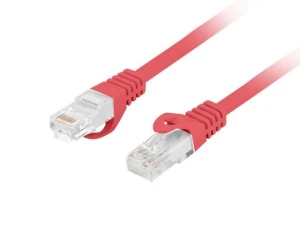 Patchcord Lanberg UTP kat.6 0,25m LSZH CU fluke passed czerwony
