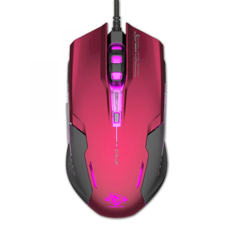 E-Blue Mysz Auroza G, 3000DPI, optyczna, 6kl., 1 scroll, przewodowa USB, czerwona, do gry