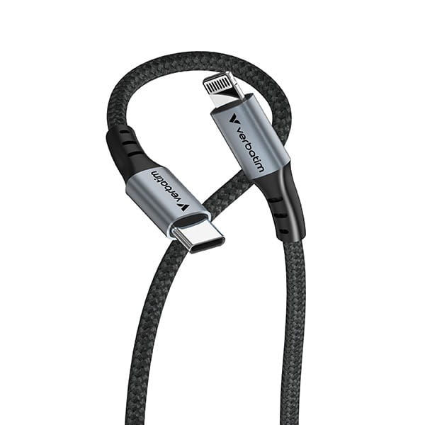 Verbatim USB kabel USB C (M) - USB lightning (M), 60W, 1.2m, czarny, box, 31844
