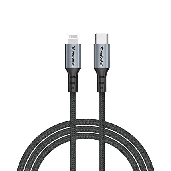 Verbatim USB kabel USB C (M) - USB lightning (M), 60W, 1.2m, czarny, box, 31844