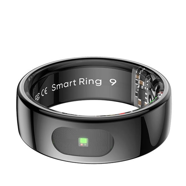 Smart RING PRO czarny, pomiar stresu, tętno, monitorowanie snu, roz. 8, Powerton