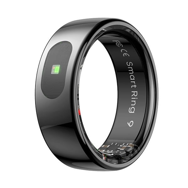 Smart RING PRO czarny, pomiar stresu, tętno, monitorowanie snu, roz. 9, Powerton