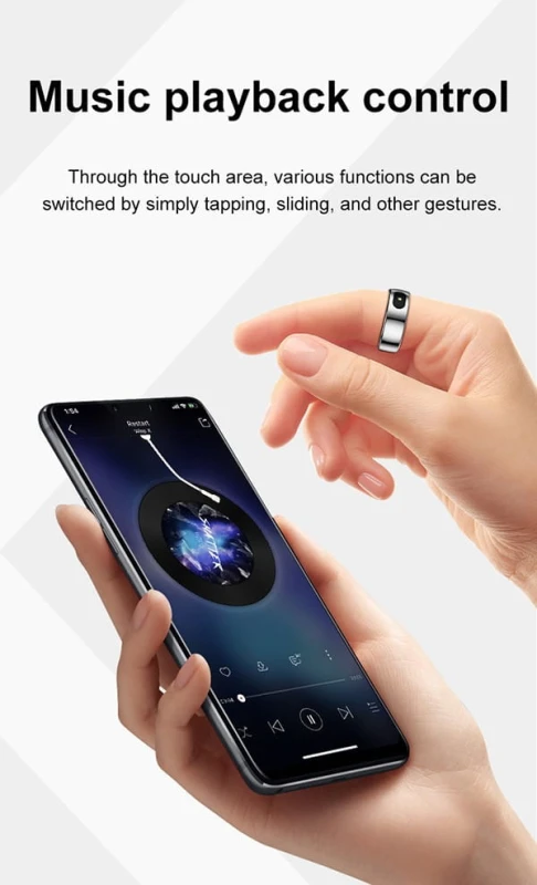 Smart RING PRO czarny, pomiar stresu, tętno, monitorowanie snu, roz. 9, Powerton