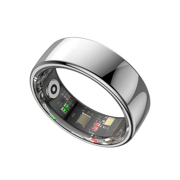 Smart RING PRO srebrny, tętno, saturacja, monitor snu, aktywność, roz 10, Powerton