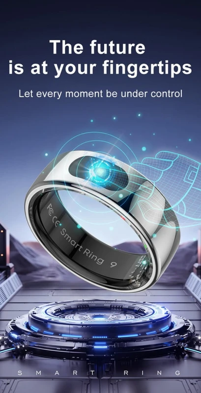 Smart RING PRO złoty, tętno, saturacja, monitor snu, aktywność, roz 10, Powerton
