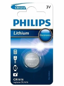 Bateria litowa, CR1616, CR1616, 3V, PHILIPS, blistr, 1-pack, CR1616/00B, guzikowa, CR1616, DL1616