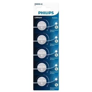 Bateria litowa, CR2032, CR2032, 3V, PHILIPS, blistr, 5-pack, CR2032P5/01B, guzikowa