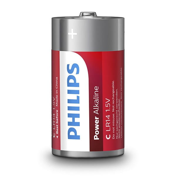 Bateria alkaliczna, C (LR14), C, 1.5V, PHILIPS, blistr, 2-pack, LR14P2B/10, Power Alkaline