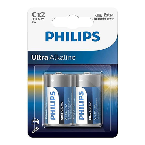 Bateria alkaliczna, C (LR14), C, 1.5V, PHILIPS, blistr, 4-pack, LR14E2B/10, Ultra Alkaline