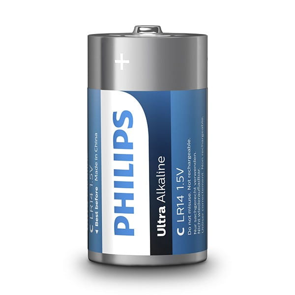 Bateria alkaliczna, C (LR14), C, 1.5V, PHILIPS, blistr, 4-pack, LR14E2B/10, Ultra Alkaline