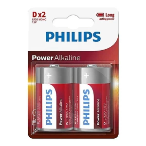 Bateria alkaliczna, D (LR20), D, 1.5V, PHILIPS, blistr, 2-pack, LR20P2B/10, Power Alkaline