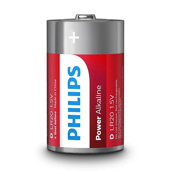 Bateria alkaliczna, D (LR20), D, 1.5V, PHILIPS, blistr, 2-pack, LR20P2B/10, Power Alkaline