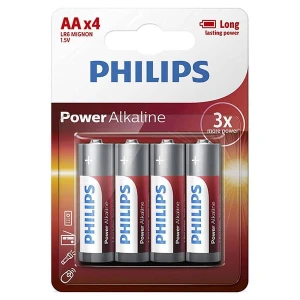 Bateria alkaliczna, AA (LR6), AA, 1.5V, PHILIPS, blistr, 4-pack, LR6P4B/10, Power Alkaline