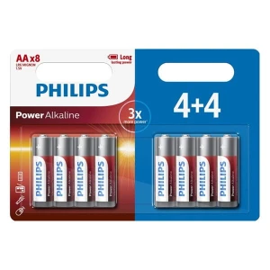 Bateria alkaliczna, AA (LR6), AA, 1.5V, PHILIPS, blistr, 8-pack, LR06P8BP/10, Power Alkaline, 4+4