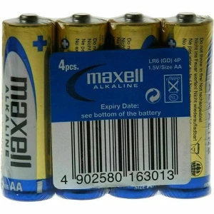 Bateria alkaliczna, AA (LR6), LR-6, AA, 1.5V, Maxell, Folia, 4-pack