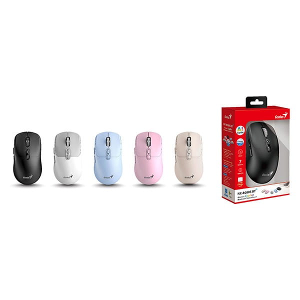 Mysz bezprzewodowa, Genius NX-8080S BT, czarna, optyczna, 1600DPI