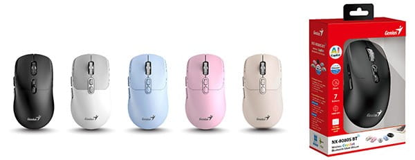 Mysz bezprzewodowa, Genius NX-8080S BT, niebieska, optyczna, 1600DPI