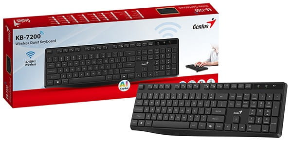 Genius KB-7200 COPILOT, klawiatura AAA, CZ/SK, 2.4 [Ghz], bezprzewodowa, czarna