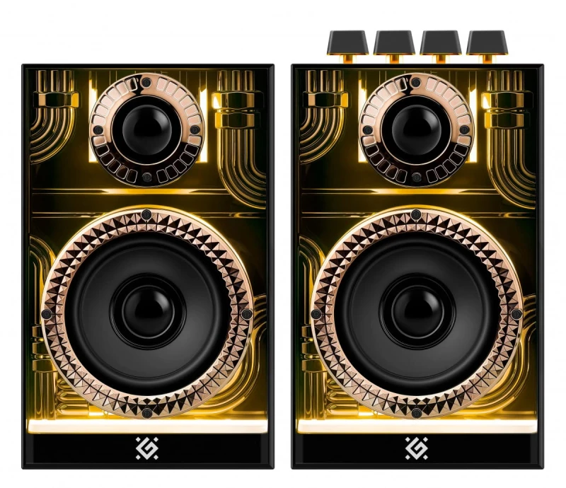 Defender głośniki FUTURO, 2.0, 20W, czarne, AUX/Bluetooth, podświetlenie