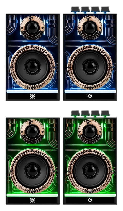 Defender głośniki FUTURO, 2.0, 20W, czarne, AUX/Bluetooth, podświetlenie