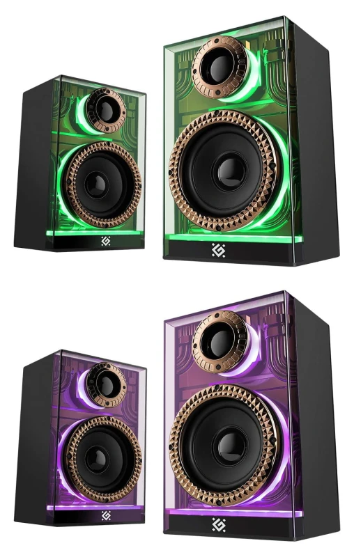 Defender głośniki FUTURO, 2.0, 20W, czarne, AUX/Bluetooth, podświetlenie