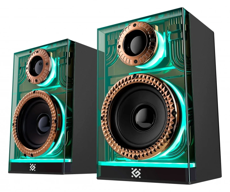 Defender głośniki FUTURO, 2.0, 20W, czarne, AUX/Bluetooth, podświetlenie