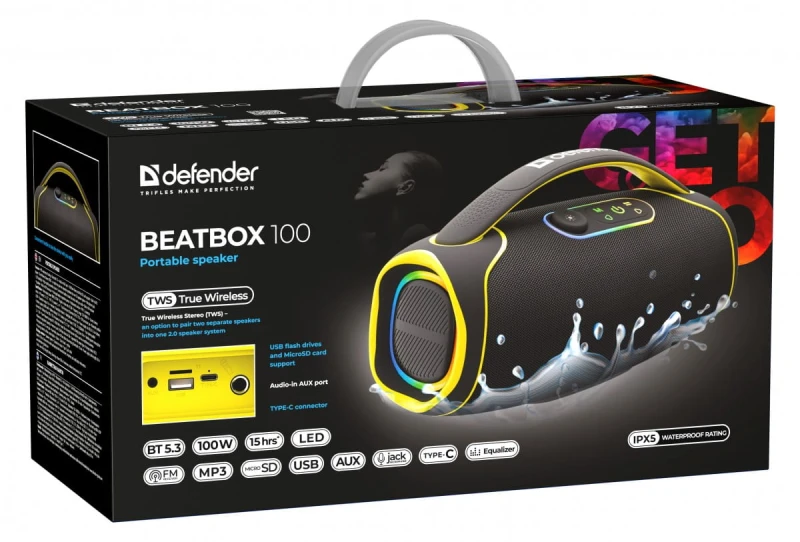 Defender głośnik BEATBOX 100, 100W, czarny