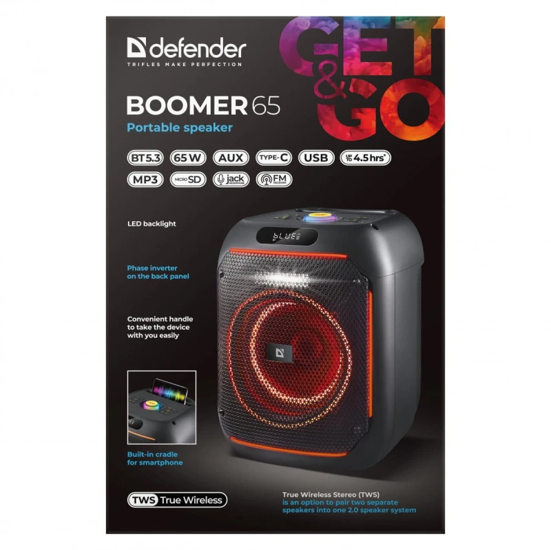 Defender głośnik BOOMER 65, 65W, czarny