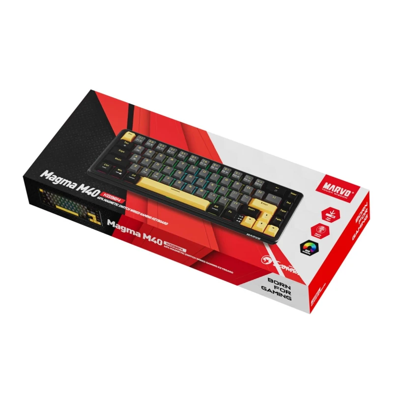 Marvo MAGMA M40, klawiatura US, przewodowa (USB), czarna
