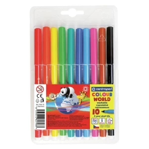 Centropen, zestaw przyborów do malowania 7550, color, 10szt, 1mm, cylindryczna końcówka odporna na nacisk
