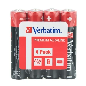 Bateria jednorazowa alkaliczna, paluszek, AAA, 1.5V, Verbatim, folia, 4-pack, 49500