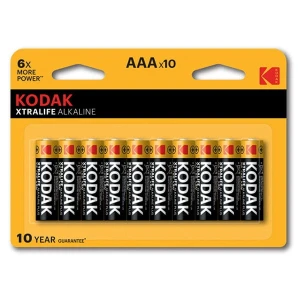 Bateria jednorazowa alkaliczna, paluszek, AAA, 1.5V, Kodak, blistr, 10-pack, KOD-LR3XTBL10, Alkaline XTRALIFE