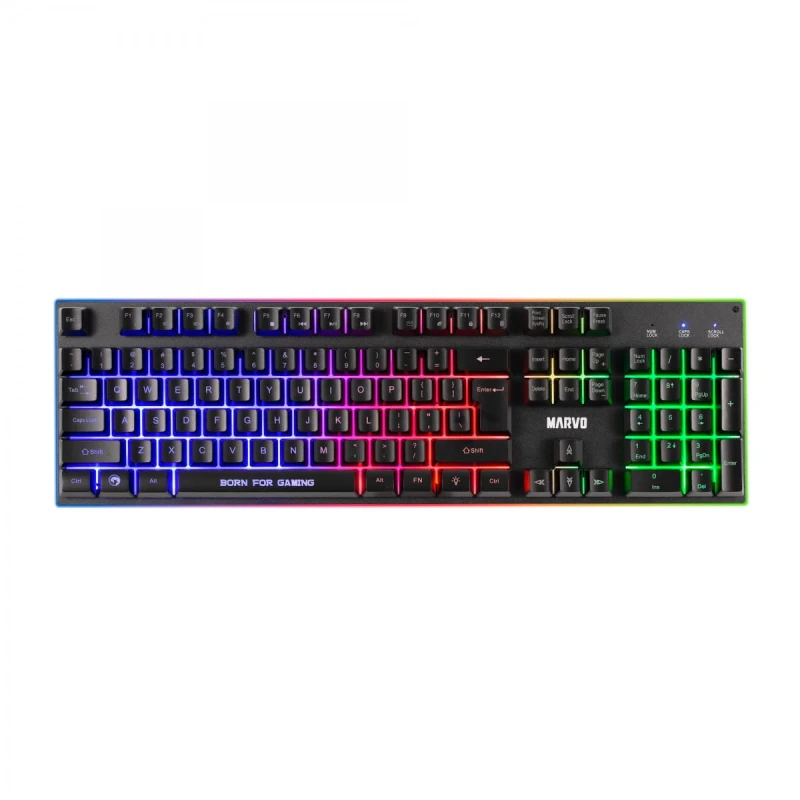 Marvo LOOT 40, zestaw klawiatura mysz dla gracza, podkładka, klawiatura, CZ/SK, do gry, membranowa rodzaj przewodowa (USB), czarna