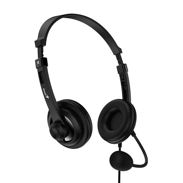 Genius HS-230U, słuchawki z mikrofonem, przewodowa, czarna, USB