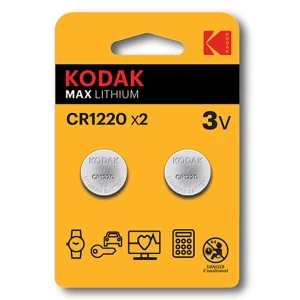 Bateria jednorazowa litowa, guzikowa, CR1220, 3V, Kodak, blistr, 2-pack, KOD-1220BL2