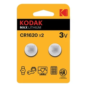 Bateria jednorazowa litowa, guzikowa, CR1620, 3V, Kodak, blistr, 2-pack, KOD-1620BL2