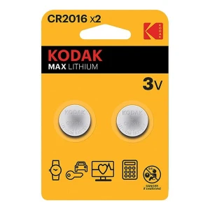 Bateria jednorazowa litowa, guzikowa, CR2016, 3V, Kodak, blistr, 2-pack, KOD-2016